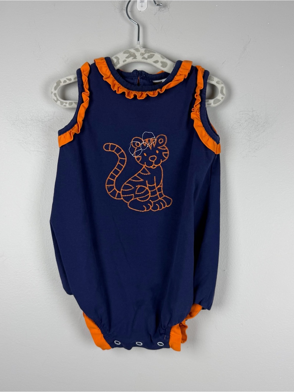 Banana Split Blue Orange Auburn University Aubie the Tiger Romper Baby NB
